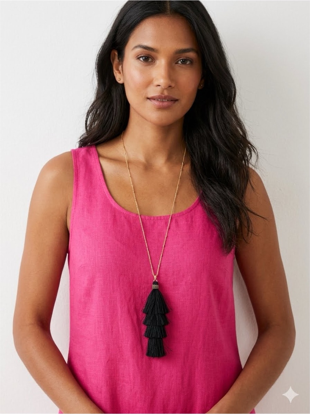 Tiered Black Tassel Necklace